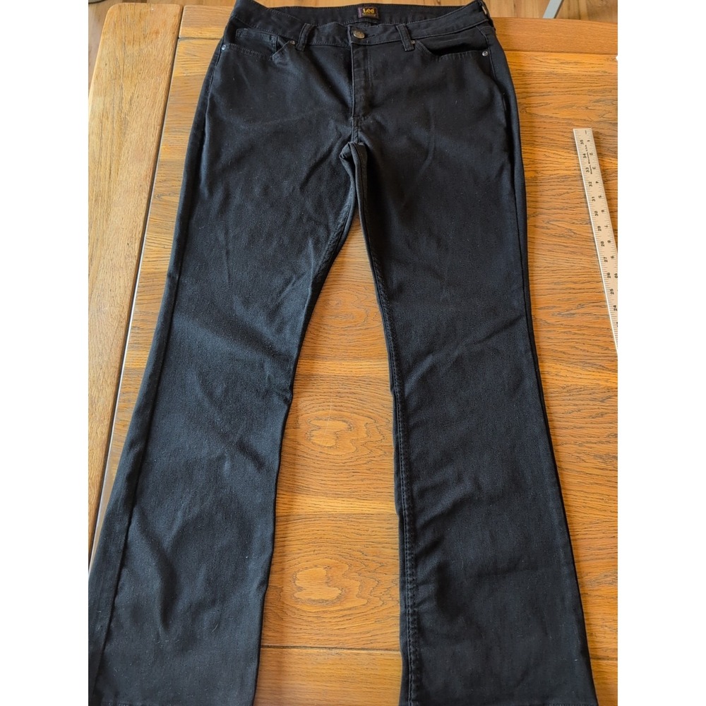 Lee Women's Black Lightweight‎ Flare Leg Stretch Pants Size 14M 36W X 31L EUC